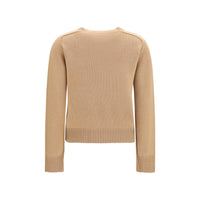 Burberry Wool-Cashmere Crew Neck Sweater — Beige