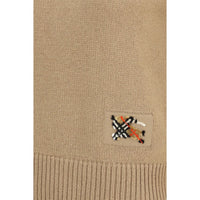 Burberry Wool-Cashmere Crew Neck Sweater — Beige