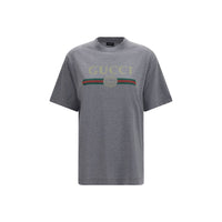 Gucci Web Print Jersey T-Shirt — Gray