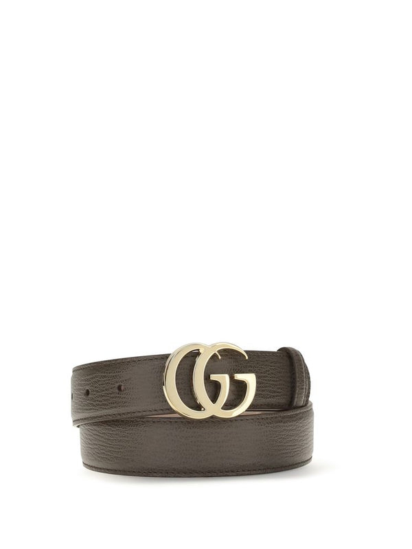 Gucci Grained Leather GG Buckle Belt
