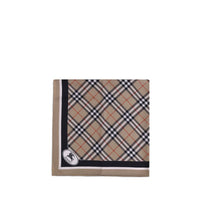Burberry Check Silk Twill Scarf — Beige