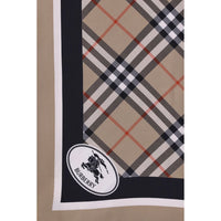 Burberry Check Silk Twill Scarf — Beige