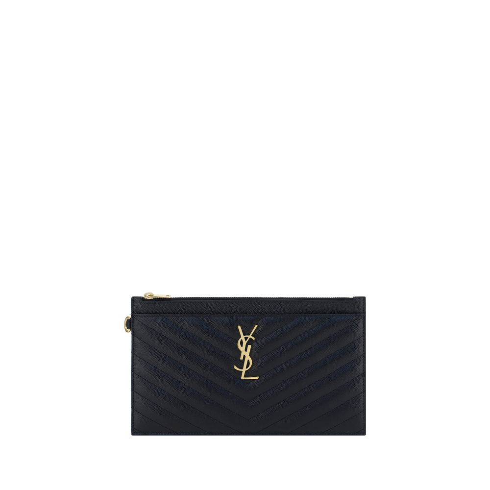 Saint Laurent YSL Quilted Leather Clutch