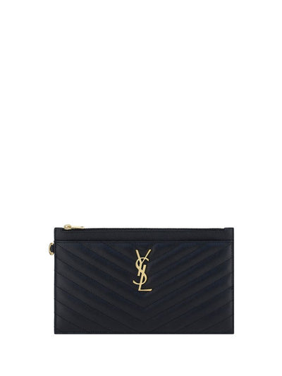 Saint Laurent YSL Quilted Leather Clutch