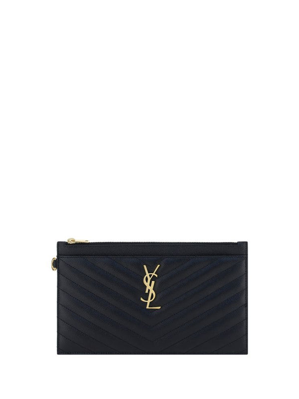 Saint Laurent YSL Quilted Leather Clutch