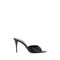 Saint Laurent Babylone Lambskin Stiletto Sandal — Black