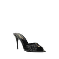 Saint Laurent Babylone Lambskin Stiletto Sandal — Black