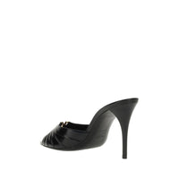 Saint Laurent Babylone Lambskin Stiletto Sandal — Black