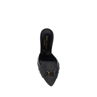 Saint Laurent Babylone Lambskin Stiletto Sandal — Black