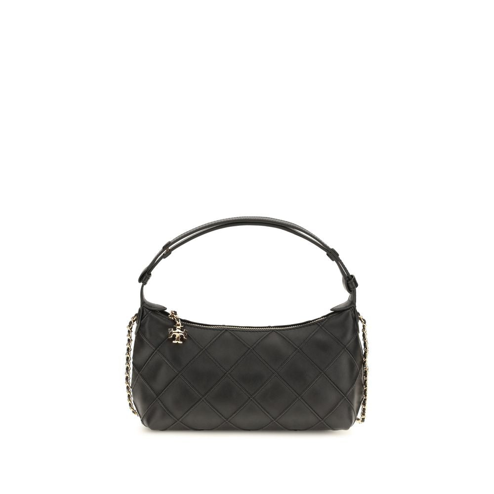 Tory Burch Fleming Nappa Leather Clutch — Black