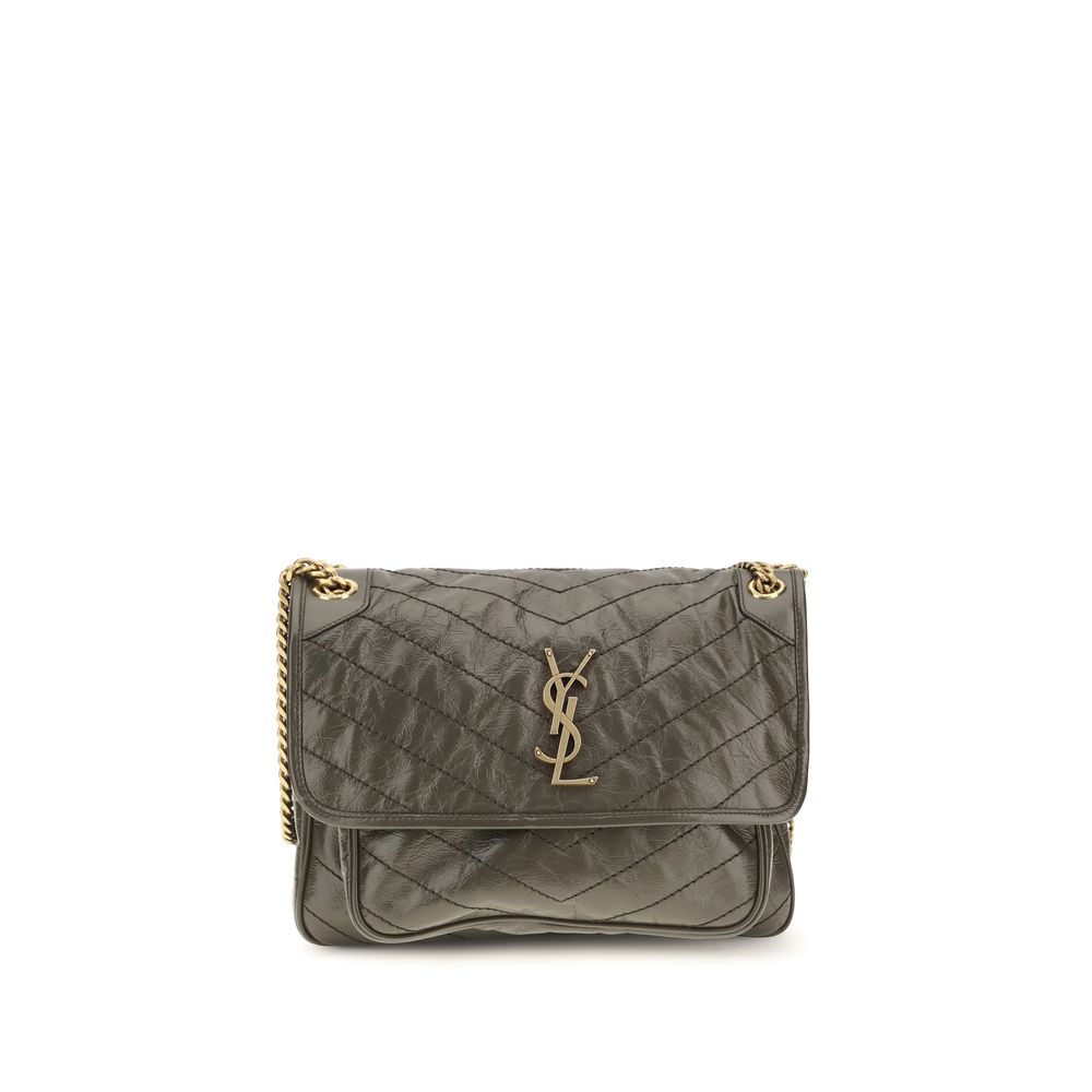 Saint Laurent Niki Vintage Leather Shoulder Bag — Bicolour