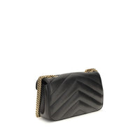 Saint Laurent LouLou Lambskin Crossbody Bag — Black