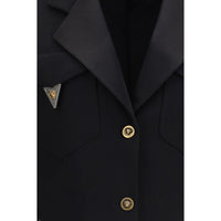 Versace Cropped Double-Breasted Wool Blazer