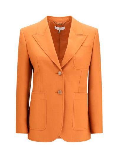 Chloé Orange Wool Gabardine Blazer