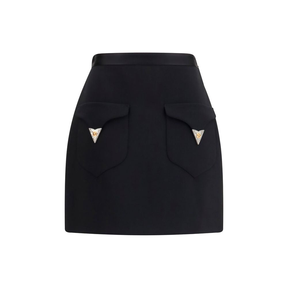 Versace Wool A-Line Mini Skirt