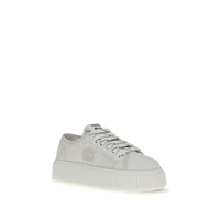 Miu Miu Platform Lace-Up Sneaker — White