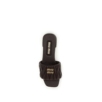 Miu Miu Matelàssé Nappa Leather Flat Sandal