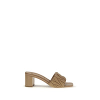 Miu Miu Lambskin Padded Strap Platform Sandal