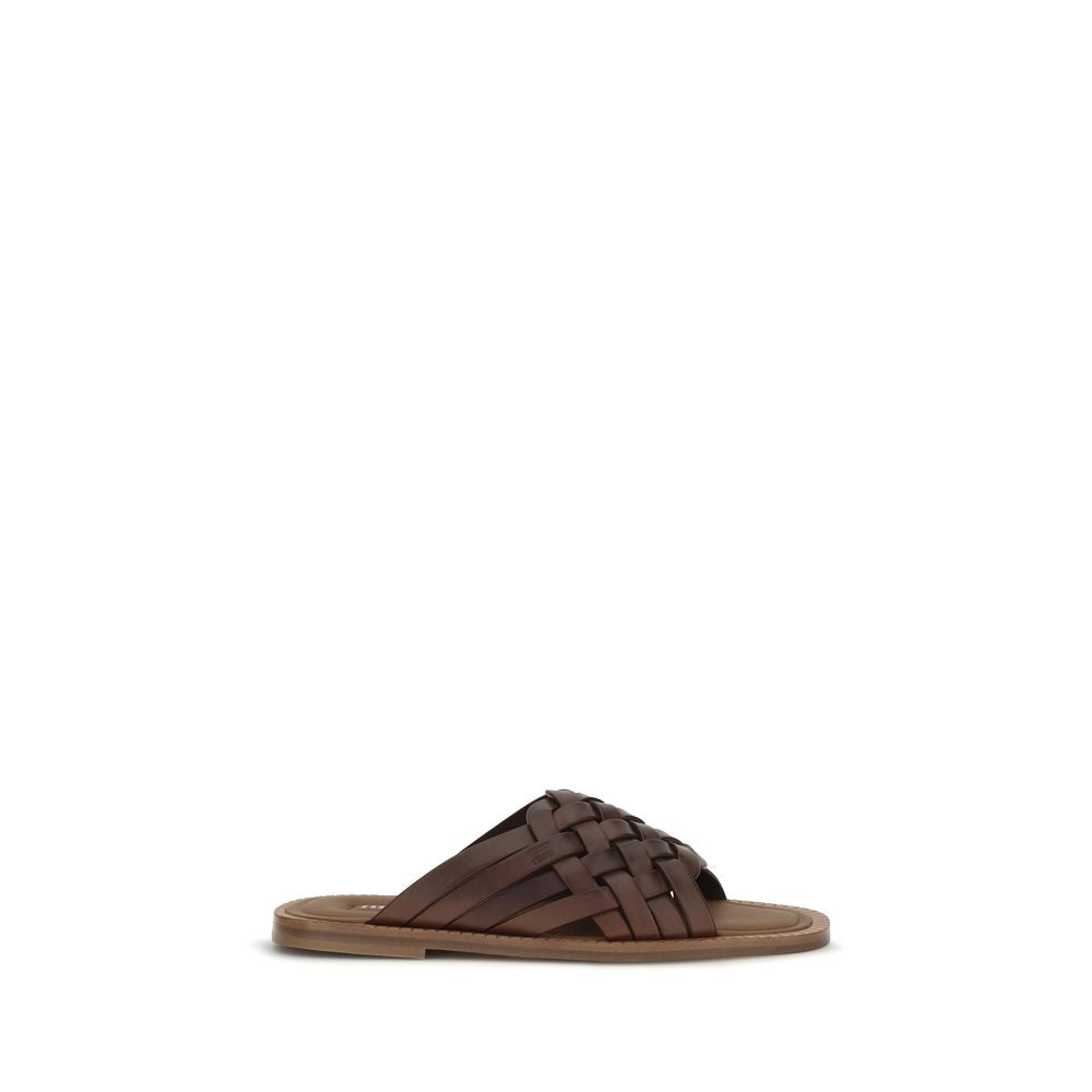 Miu Miu Leather Flat Strap Sandal