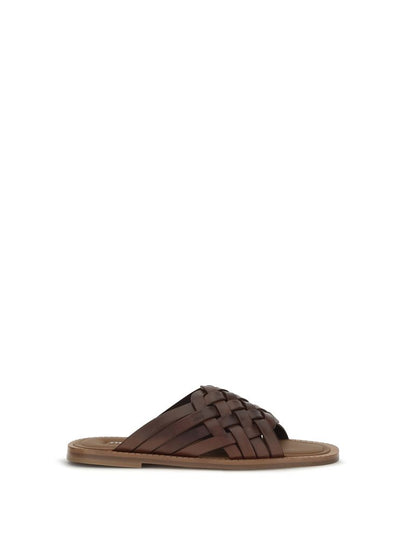 Miu Miu Leather Flat Strap Sandal