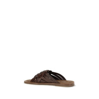 Miu Miu Leather Flat Strap Sandal