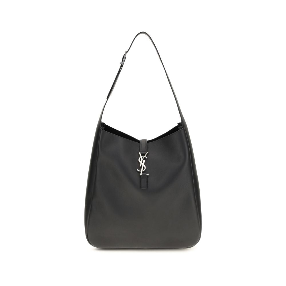 Saint Laurent Le 5 À 7 Large Leather Shoulder Bag — Black