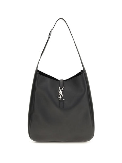 Saint Laurent Le 5 À 7 Large Leather Shoulder Bag — Black