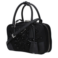 Prada Re-Nylon Triangle Logo Handbag — Black