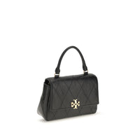 Tory Burch Charlie Mini Quilted Leather Handbag — Black