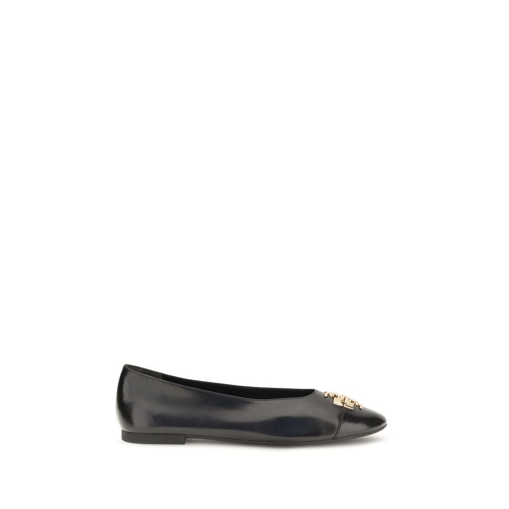 Tory Burch Charlie Goatskin Ballet Flat — Black