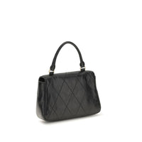 Tory Burch Charlie Mini Quilted Leather Handbag — Black