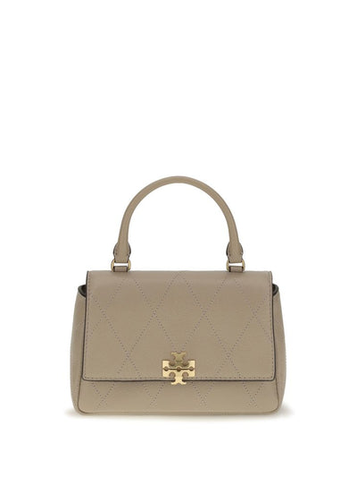 Tory Burch Charlie Mini Quilted Leather Handbag — Beige