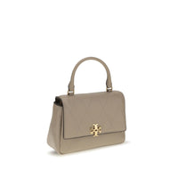 Tory Burch Charlie Mini Quilted Leather Handbag — Beige
