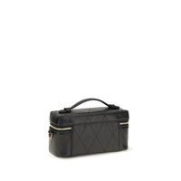 Tory Burch Charlie Quilted Leather Beauty Case — Black