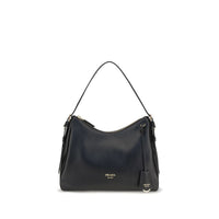 Prada Vintage-Effect Leather Shoulder Bag — Black