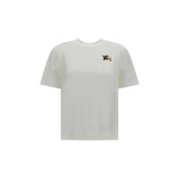 Burberry Knight Check Cotton T-Shirt — White