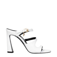 Versace Leather Stiletto Sandal — White