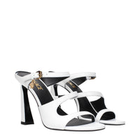 Versace Leather Stiletto Sandal — White