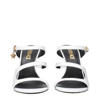 Versace Leather Stiletto Sandal — White