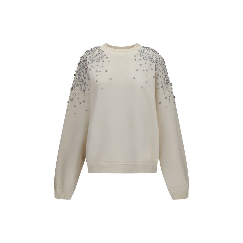 Golden Goose Embellished Cotton Sweatshirt — Beige