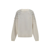 Golden Goose Embellished Cotton Sweatshirt — Beige