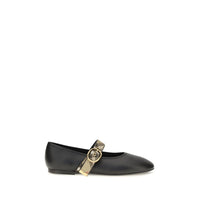 Burberry Robin Check Strap Leather Ballet Flat