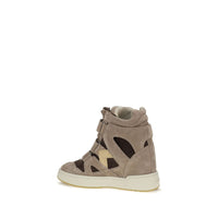 Isabel Marant High-Top Wedge Sneakers in Beige