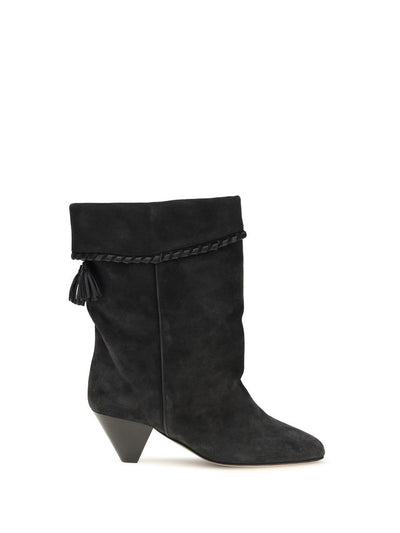Isabel Marant Tasselled Suede Boots in Black