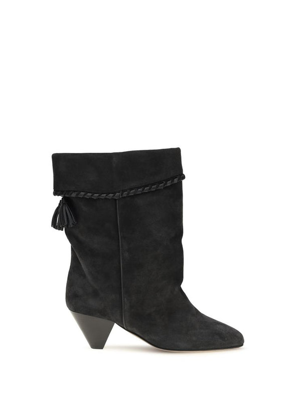 Isabel Marant Tasselled Suede Boots in Black