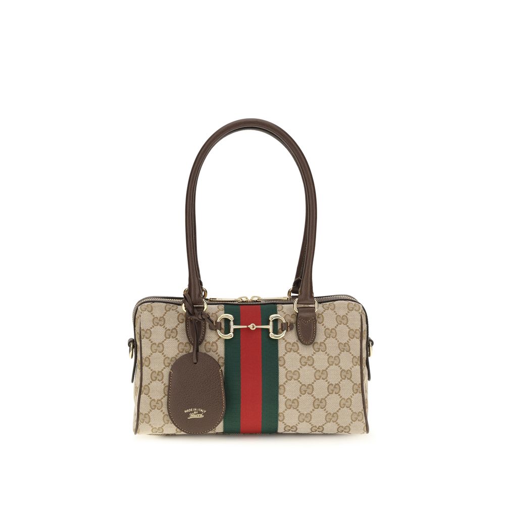 Gucci Horsebit GG Canvas Shoulder Bag