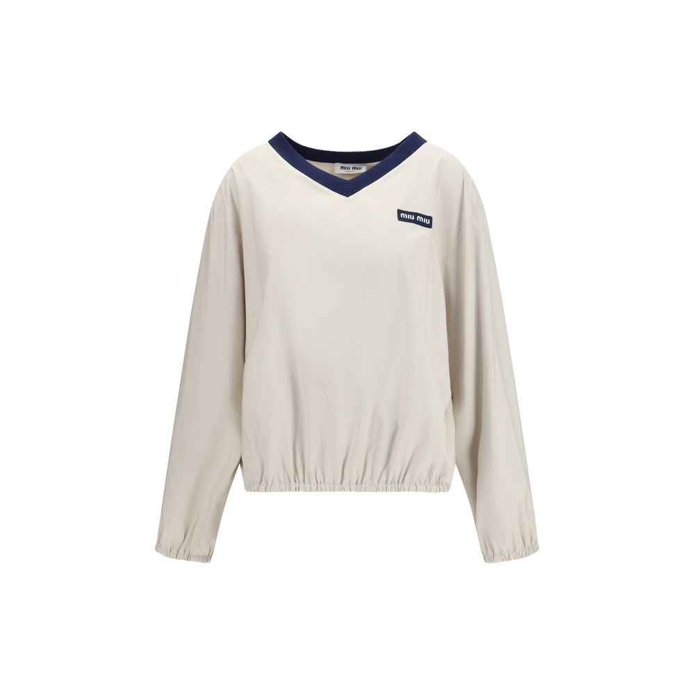 Miu Miu Pongé Tech Basketball Sweatshirt