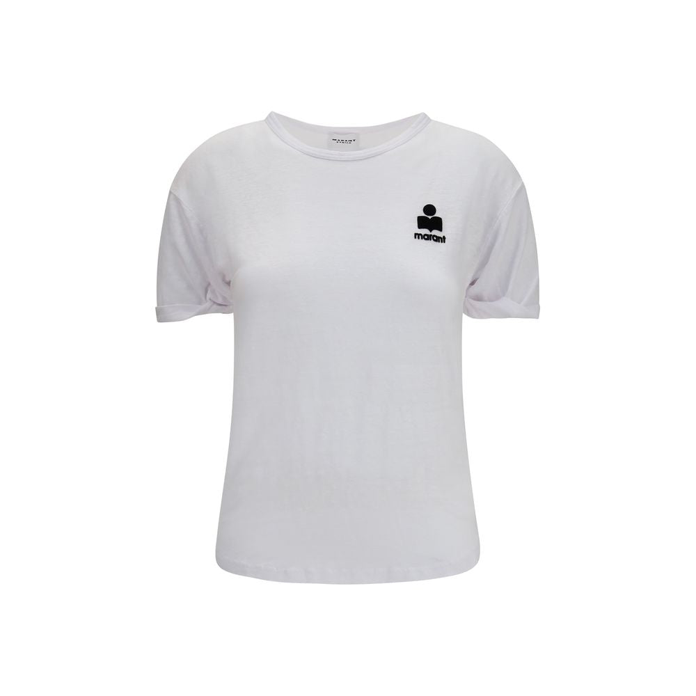 Isabel Marant Étoile Koldia Logo T-Shirt in White Linen