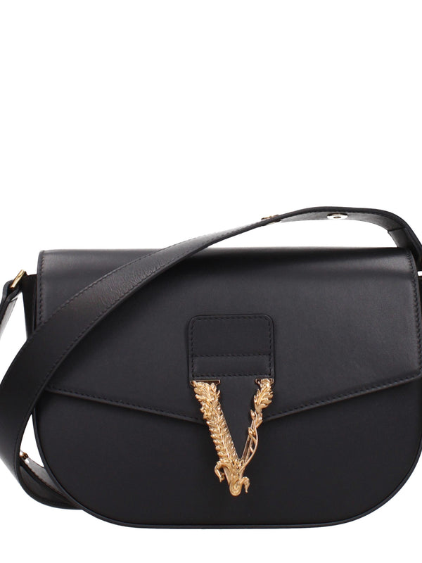 Versace Leather Crossbody Bag — Black