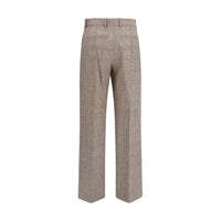 Burberry Checked Wool Dress Pants — Beige
